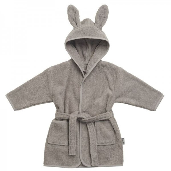 Jollein Baby & Kids Baby & Kids - Szlafroczek Kąpielowy Rabbit z Kapturem 85 x 75 cm Frotte Storm Grey