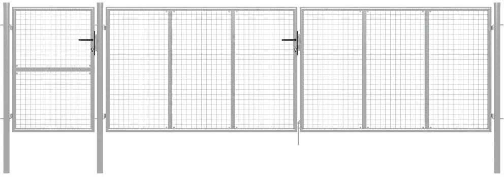 vidaxl Brama ogrodzeniowa, stalowa, 500 x 125 cm, srebrna