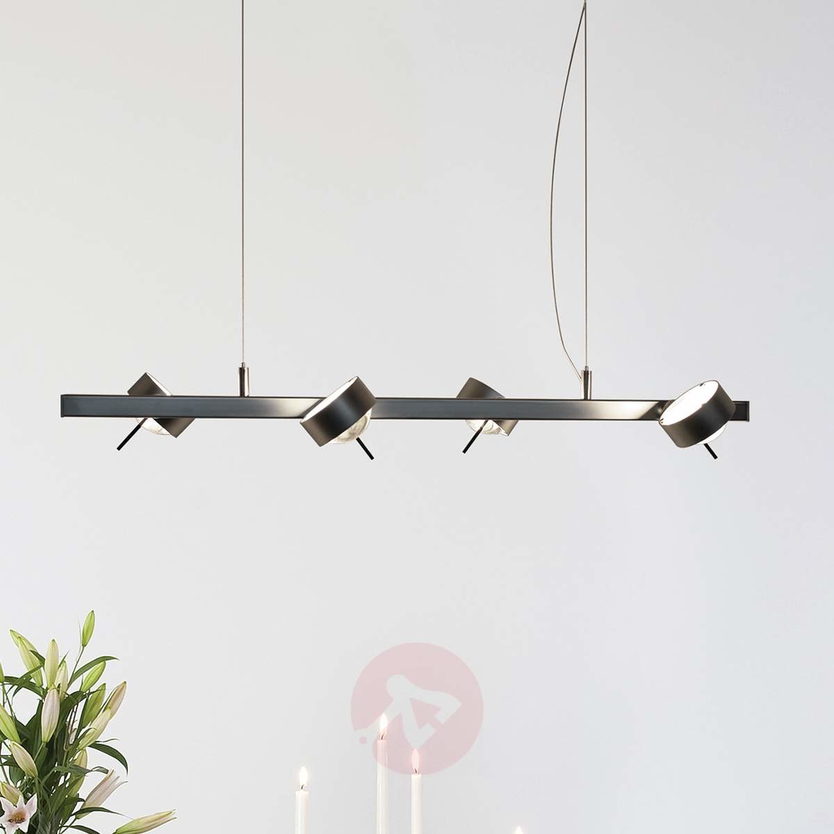 Lampa wisząca PUK QUARTETT, chrom matowy