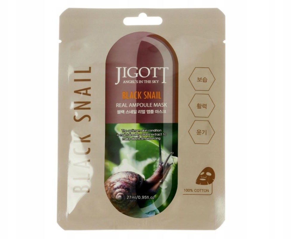 Koreańskie kosmetyki Jigott Black Snail Real Mask