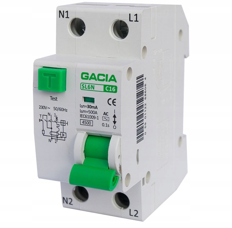 Różnicówka Z Członem Nadprądowym B16 2P 30mA Gacia