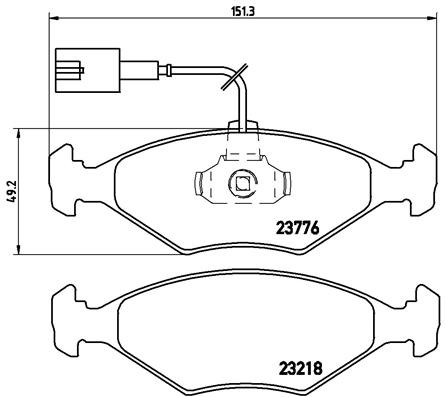BREMBO Zestaw klocków hamulcowych, hamulce tarczowe P 23 122