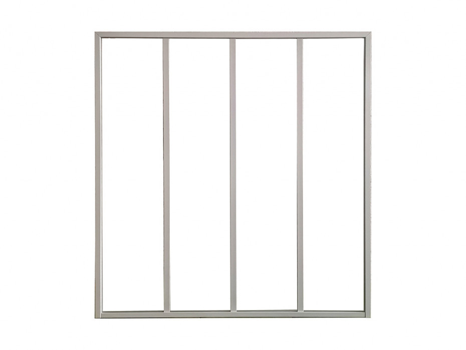 Vente-Unique Przeszklona ścianka BAYVIEW z aluminium lakierowanego na biało - 120x130 cm