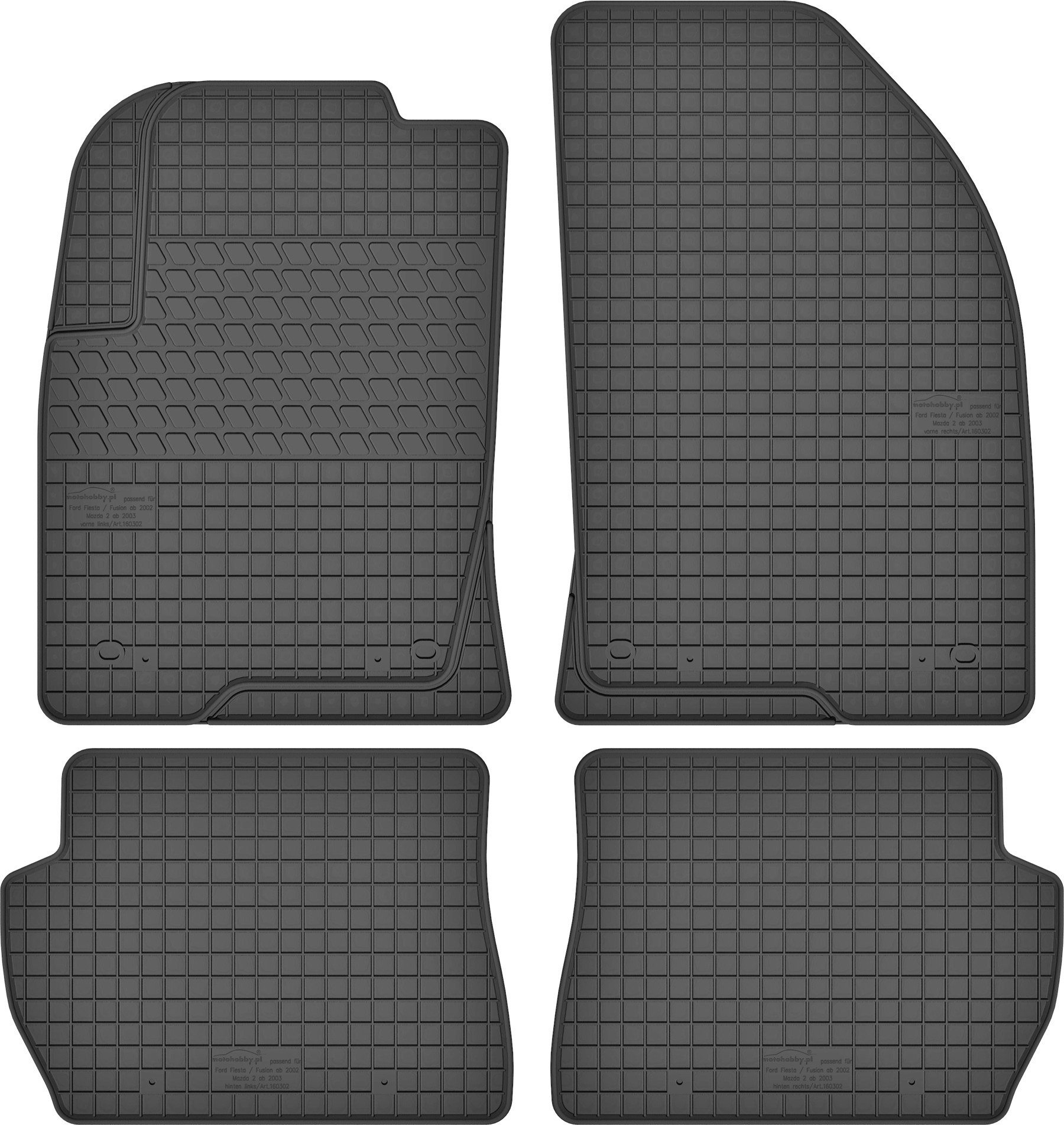 MotoHobby Mazda 2 I (2002-2007) - dywaniki gumowe dedykowane ze stoperami