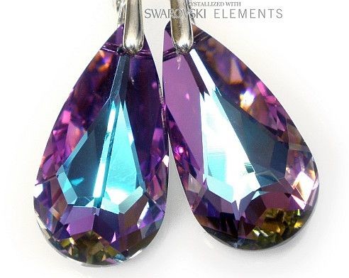 Swarovski Kolczyki 24Mm Kolory Srebro Certyfikat