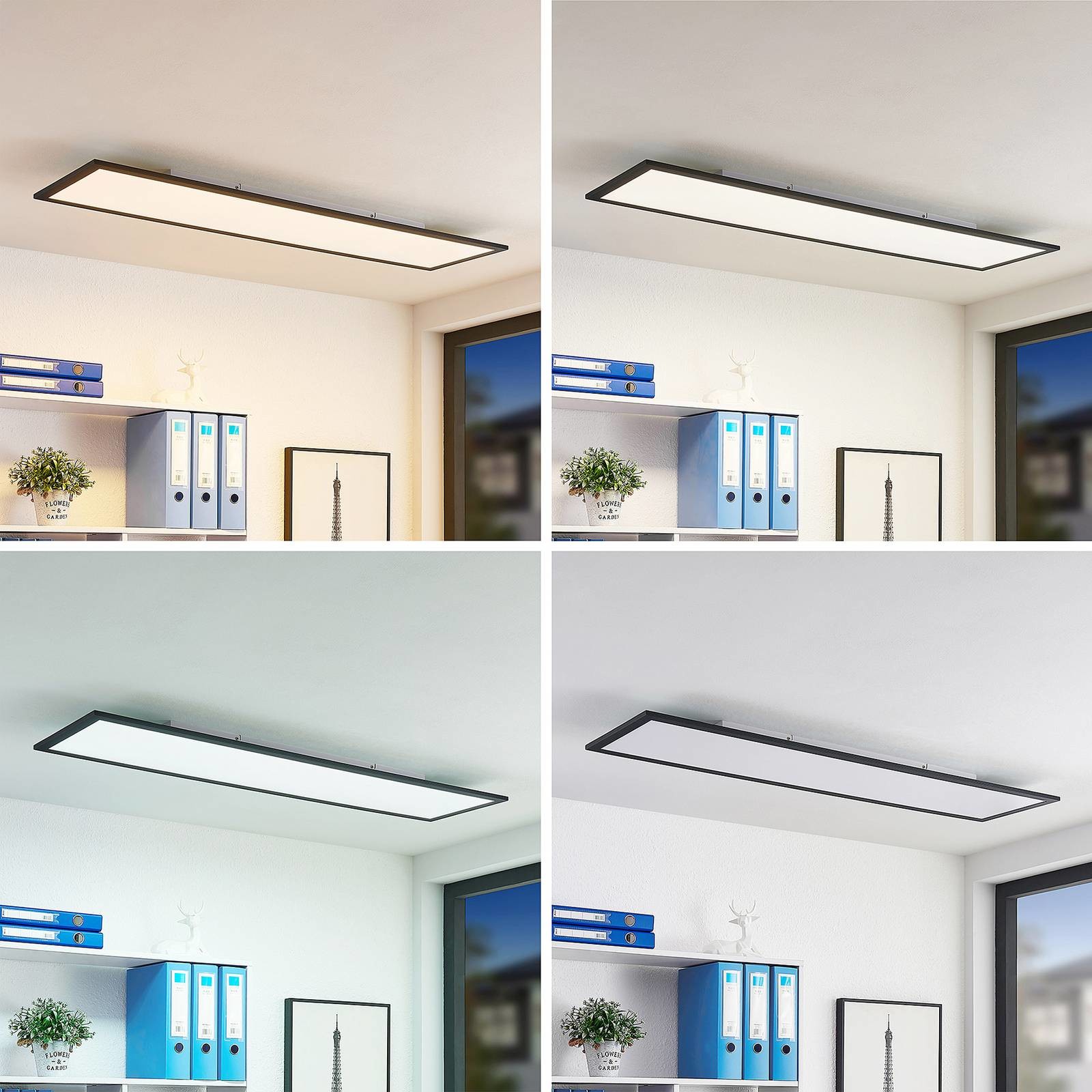 Lindby Nelios lampa sufitowa LED, CCT 120 x 30 cm