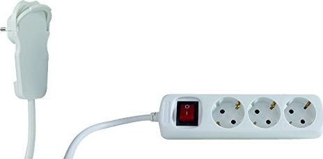 REV Listwa zasilająca Multiple Socket2 m 3fold Flat Connector with switch wh