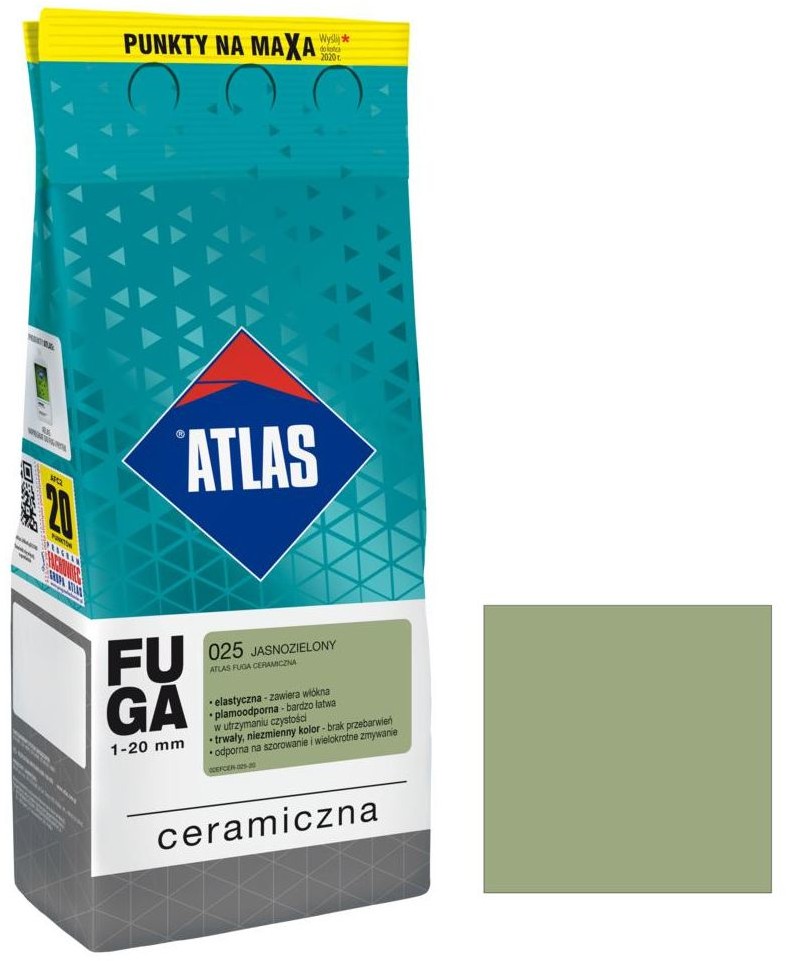 Atlas Fuga ceramiczna 025 jasnozielony 2 kg