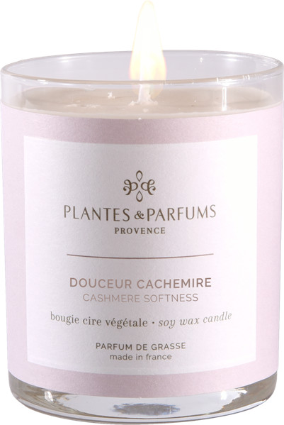 PLANTES&PARFUMS PROVENCE Świeca zapachowa perfumowana 180g - Cashmere Softness - Miękkość Kaszmiru