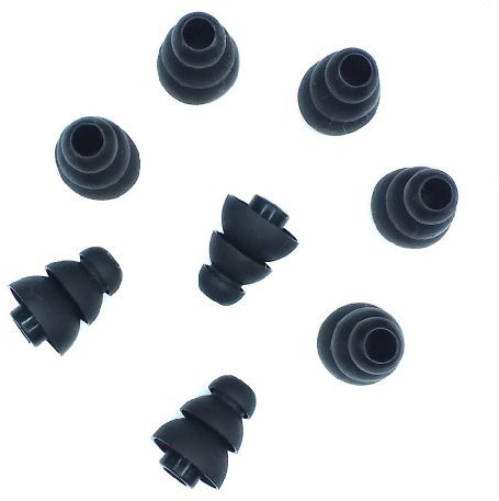 Xcessor Triple Flange zatyczki do uszu z wysokiej jakości silikonu, kompatybilne z większością słuchawek dousznych, 4 pary, mały, czarny CG35162