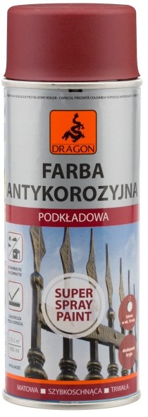 Dragon Spray podkładowy 400 ml czerwony tlenkowy