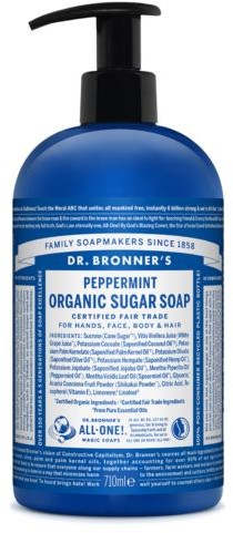 Organic DR. BRONNER'S Mydło Sugar Soap Miętowe , Dr. Bronners, 710 ml