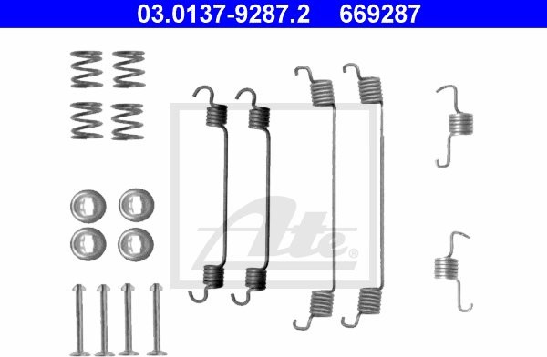 ATE ZESTAW INSTALACYJNY SZCZĘK 03.0137-9287.2 PEUGEOT 108 1.0VTI 14- CITROEN C1 II 1.2VTI 14