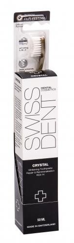 Swissdent Crystal Repair & Whitening zestaw Krem do wybielania zębów 50 ml + Szczoteczka do zębów Profi Whitening Soft 1 ks Gold unisex