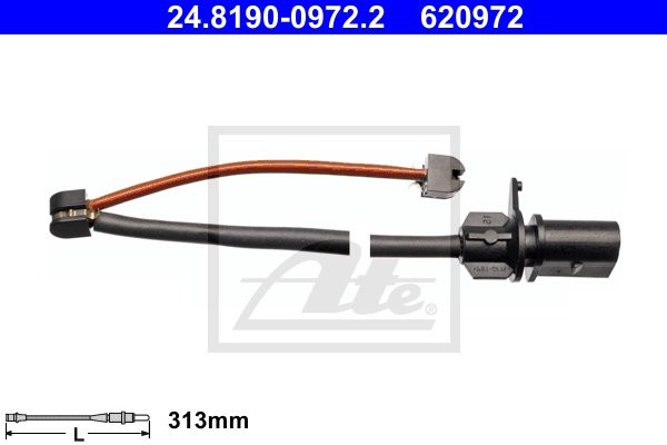 ATE Styk ostrzegawczy, zużycie okładzin hamulcowych 24.8190-0972.2 24.8190-0972.2