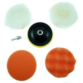 Besttool Zestaw polerski - 2 pady, 2 futra, rzep i adapter 733546
