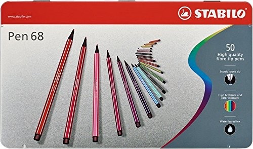 Фото - Творчість і рукоділля STABILO Flamaster  Pen 68 kpl. 50szt. w etui metalowym 