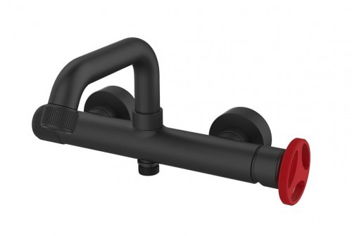 Metal-Hurt Bateria LOFTEA BLACK+RED wannowa ścienna bez natrysku czarny mat/czerwony BJV403B-R1