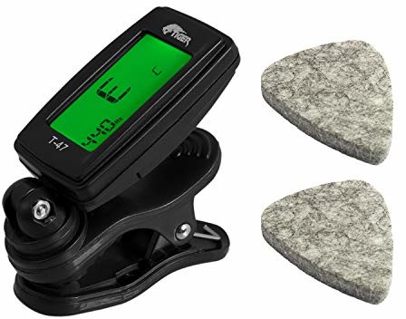 Tiger Tiger ukulele Tuner i filcowe plektrony akcesoria zestaw  tuner chromatyczny T-47 i 2 kostki filcowe TFP-47