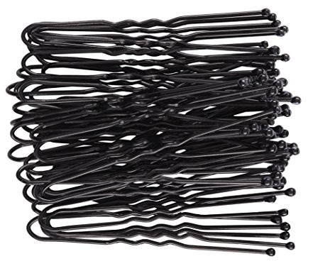 American Dream Pack of 100 X spinki do włosów  czarna  faliste  2.5 inch/6.35 cm długość, 1er Pack (1 X 74 G) AD/T/PIN/WAV/2.5/BLK/100PK