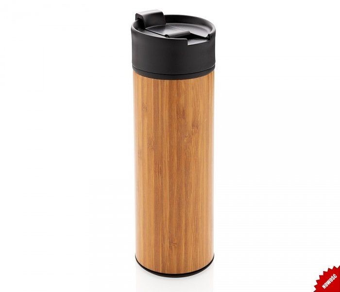 Termio Kubek termiczny z bambusa i stali 450 ml AMBEO PROTECT szczelny (bambusowy) AMBEO PROTECT