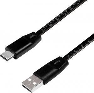 Logilink Kabel USB USB 2.0 USB-A męski na USB-C męski z metryczką czarny 1m CU0157