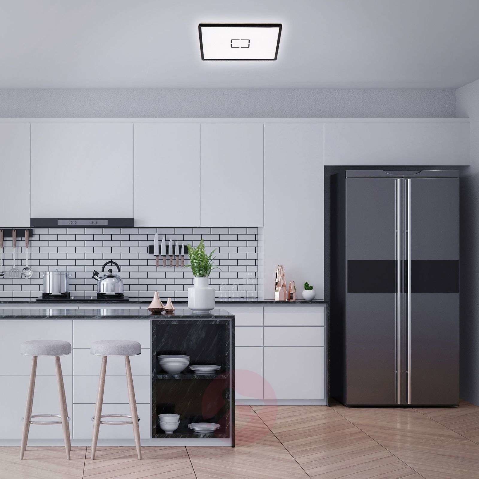 Briloner Lampa sufitowa LED Free, 42 x 42 cm, czarna