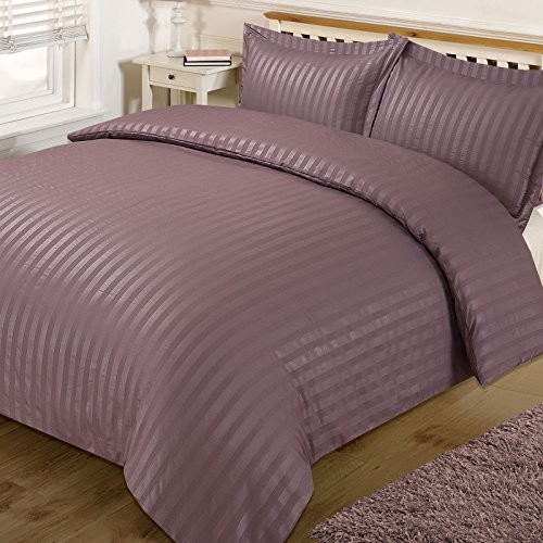Dreamscene Poduszka Dream Scene satynowe paski poszewka na kołdrę z zamkiem Fall Quilt zestaw pościeli, fioletowa, Single SASTMA850