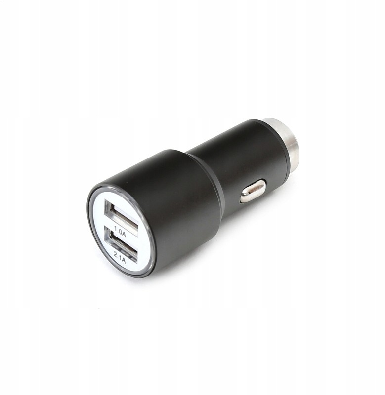 Zdjęcia - Uchwyt / podstawka Omega CAR CHARGER ŁADOWARKA SAMOCHODOWA METAL 2xUSB 5V 2.1A BLACK  [43342]