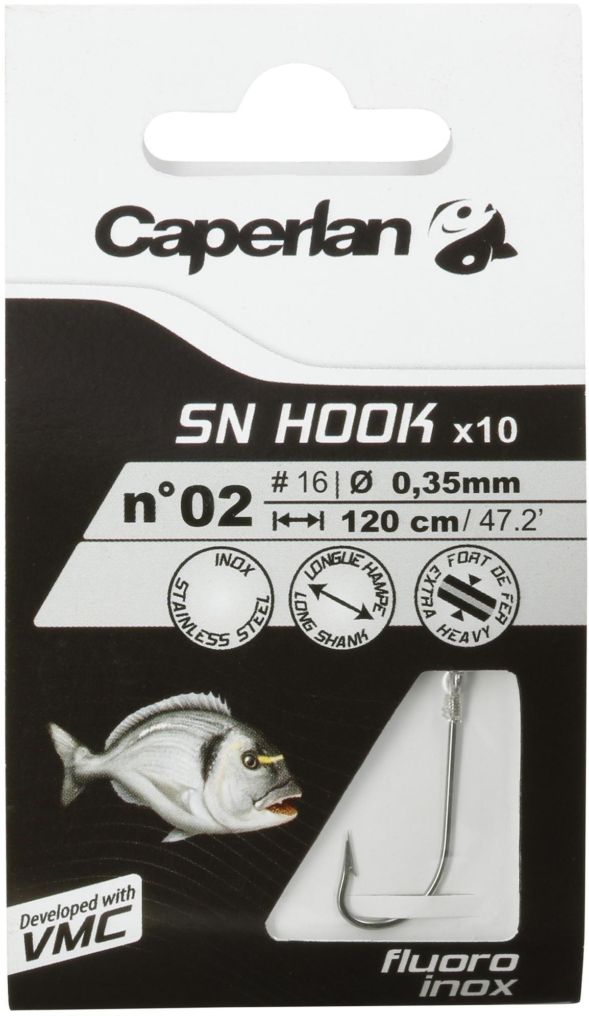 CAPERLAN Haczyki z oczkiem z przyponem SN FLUORO INOX