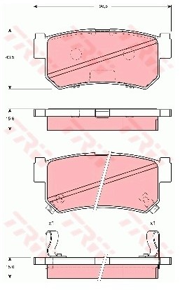 TRW Zestaw klocków hamulcowych, hamulce tarczowe GDB3382