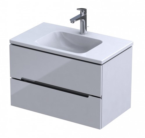 Oristo Szafka wisząca SILVER UNI 80 cm z umywalką CERA BIAŁY POŁYSK OR33-SD2S-80-1-V3 + UME-CE-80-91