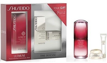 Shiseido Ultimune Power Infusing Concentrate Koncentrat pielęgnacyjny 30ml + Bio-Performance Super Corrective Eye Krem korygujący pod oczy 5ml + Bio-Performance Advanced Super Revitalizing Rewitalizuj