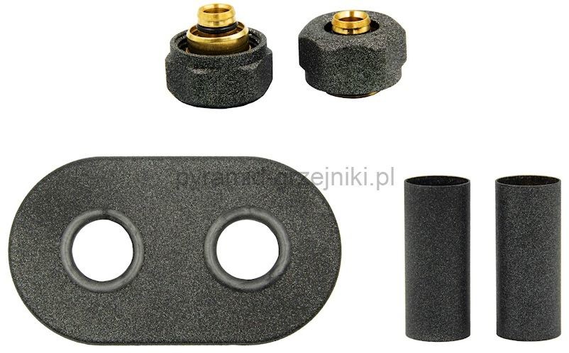 Vario Term Zestaw maskujący rozety + tuleje + złączki Cu/Pex x GW3/4 - antracyt instalacja alu-pex - PEX rozeta owalna ZMR2P16x3/415