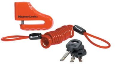 Master Lock Kłódka MASTRELOCK DISC BRAKE LOCK 8303 + linka KLUCZYK czerwona (DWZ) A-MRL-8303EURDPS