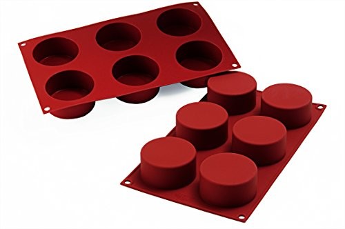 Silikomart 26.127.00.0060 sf127 forma do pieczenia, 6 dołków, walcowaty kształt, silikon, terakota-czerwony 26.127.00.0060