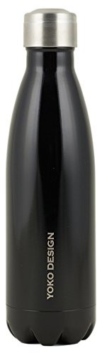 YOKO DESIGN Yoko wzornictwo 1330 butelka termoizolacyjna, o podwójnych ściankach, ze stali nierdzewnej, 25,5 x 6,5 x 6,5 cm, czarny 1330