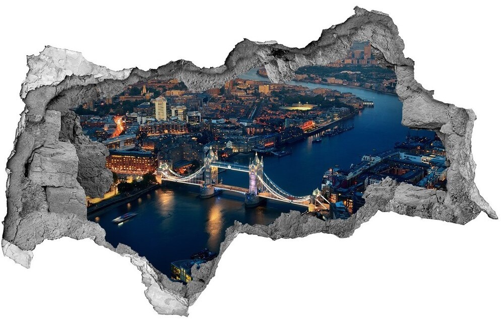 Wallmuralia.pl Fototapeta dziura na ścianę 3d Londyn z lotu ptaka