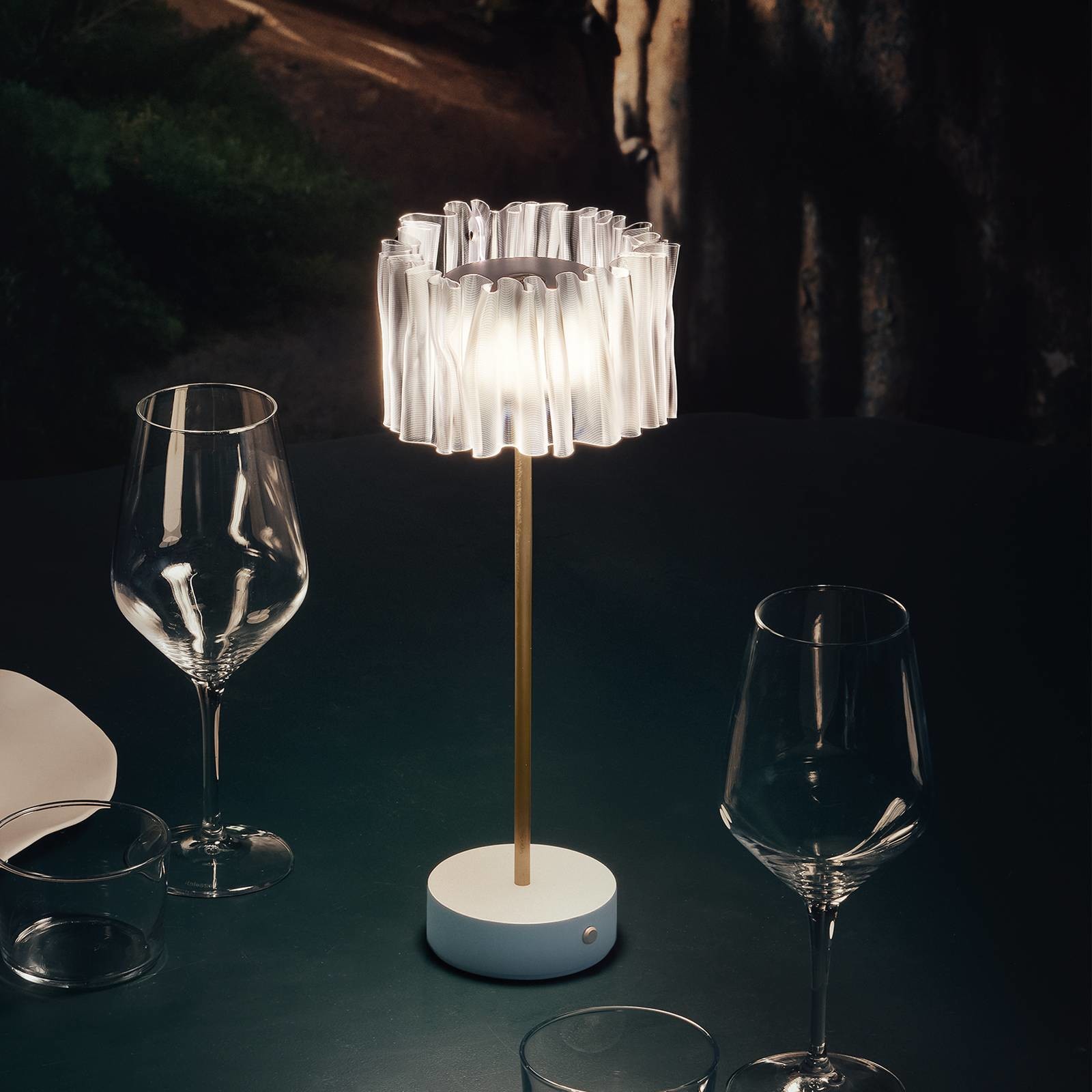 Slamp Accordéon Battery lampa stołowa biała