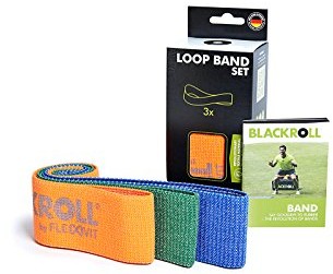 Blackroll Band taśmy fitness. Taśmy w różnych mocach rezystora (łatwa średnia silna ekstremalnie silna), co zapewnia stabilną muskulaturę. Pojedynczo lub w zestawie w różnych kolorach., wielokolor AMUKSETLBOGB