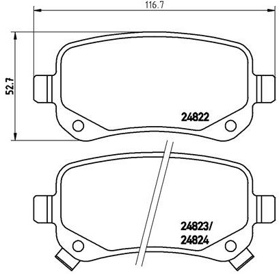 BREMBO Zestaw klocków hamulcowych, hamulce tarczowe P 11 021