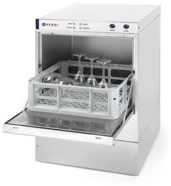 Hendi Zmywarka do szkła 40x40 z dozownikiem detergentu i pompą spustową - sterowanie elektromechaniczne - 233023 233023