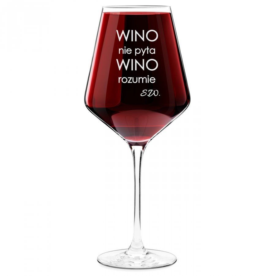 Murrano Kieliszek z grawerem wino nie pyta wino rozumie dla niej SKI-AG-040