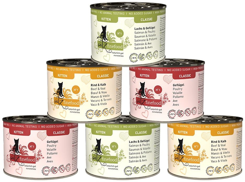 Catz Finefood Kitten 6 x 200 g Pakiet mieszany 3 smaki) 24 x 200 g