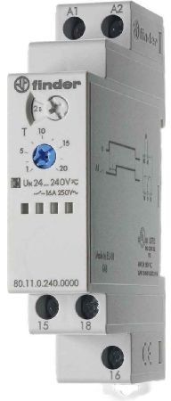 Przekaźnik czasowy 1CO 16A 24-240V AC/DC, Funkcja AI: opóźnione załączenie, wykonanie TRAKCYJNE 80.11.0.240.0000T 801102400000T