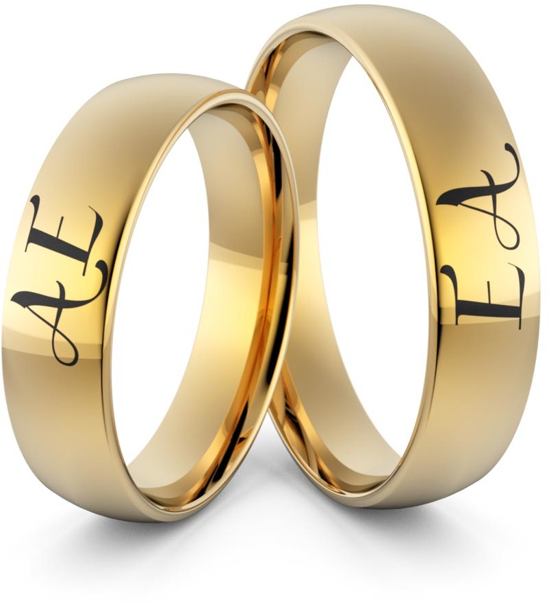 Eminence Obrączki ślubne z inicjałami i emalią - Au-976 Au-976