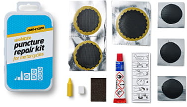 WELDTITE Łatki do dętek zestaw CURE-C-CURE PUNCTURE REPAIR KIT FOR MOTORCYCLES 6x łatki pudełko 10szt. A-WLD-01004