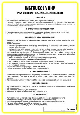 IAG37 Instrukcja BHP przy obsłudze piekarnika elektrycznego