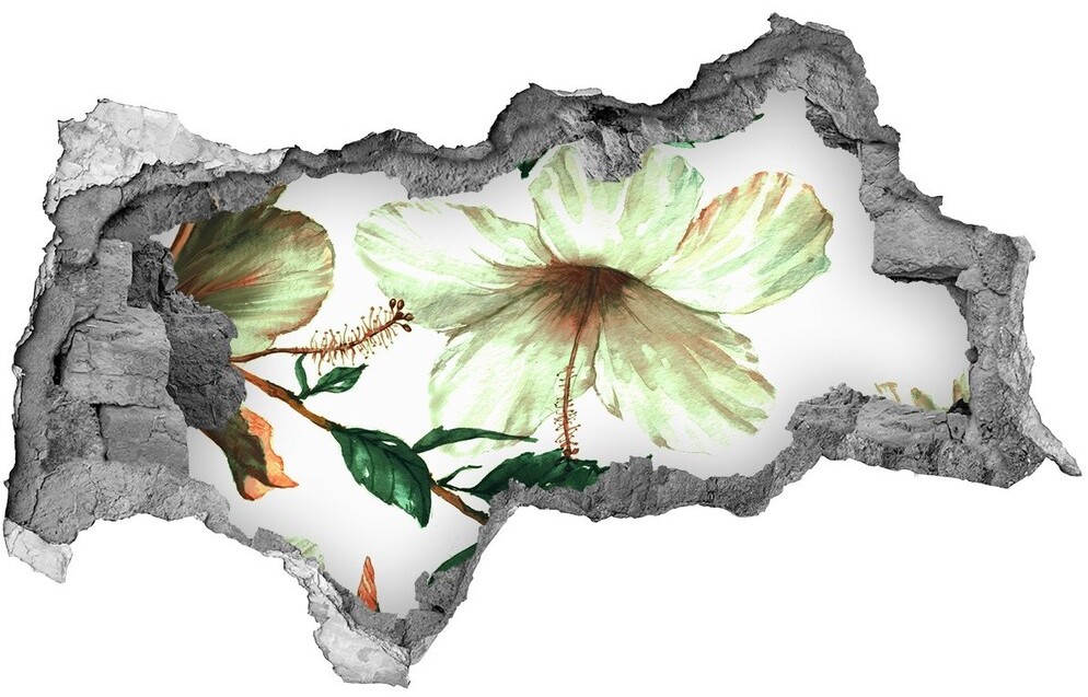 Wallmuralia.pl Naklejka 3D dziura samoprzylepna Kwiaty hibiskusa
