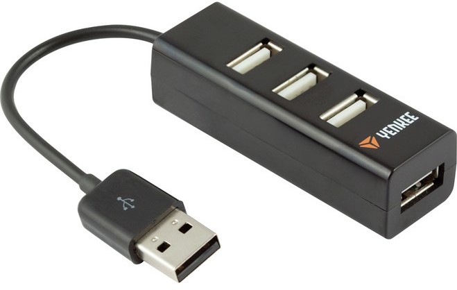 HUB USB Yenkee YHB 4001BK Hub 4 x USB 2.0 Czarny YENKEE 45007826